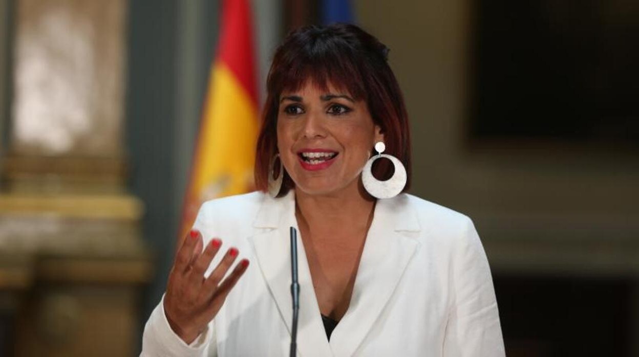 Imagen de Teresa Rodríguez tras presentar una propuesta desde Andalucía en el Senado de Madrid