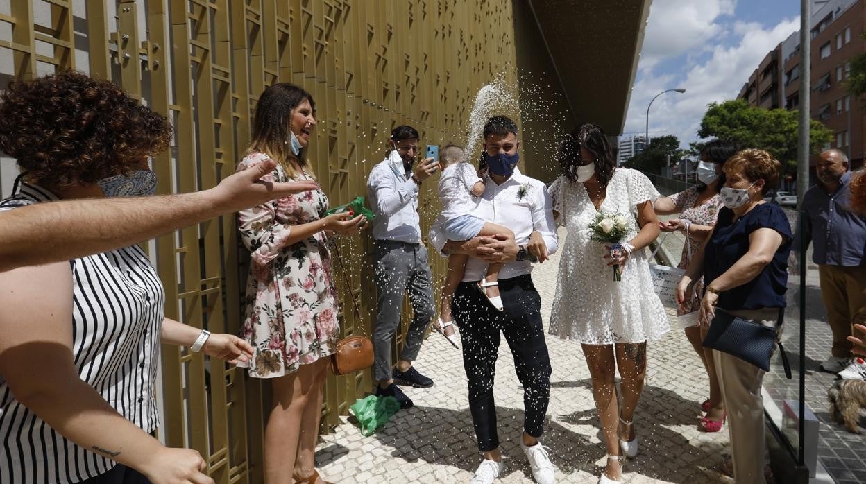 Boda en el Registro Civil celebrada en junio de 2020