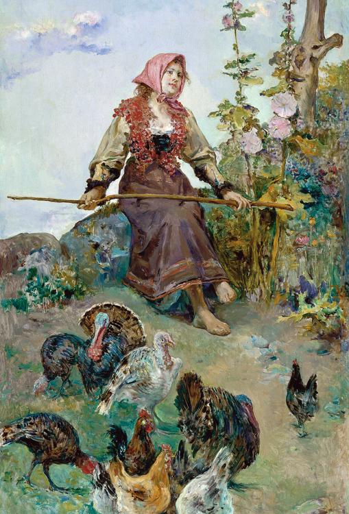 'Pastora de pavos', obra de Muñoz Lucena que se conserva en el Thyssen de Málaga