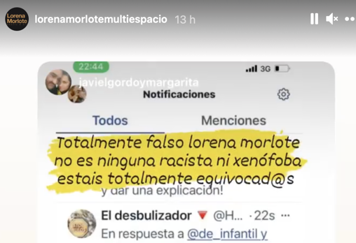 Captura de la historia de Instagram de la peluquería