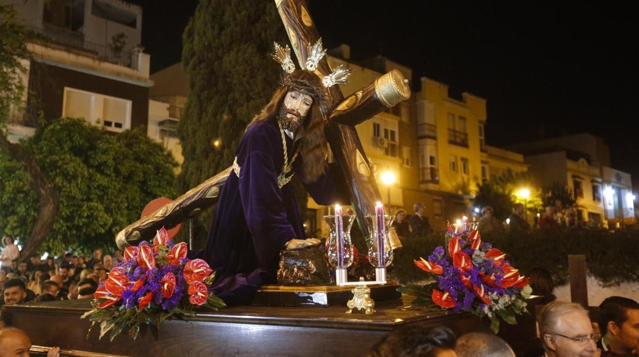 Jesús Caído, durante el Vía Crucis del 12 de abril de 2019