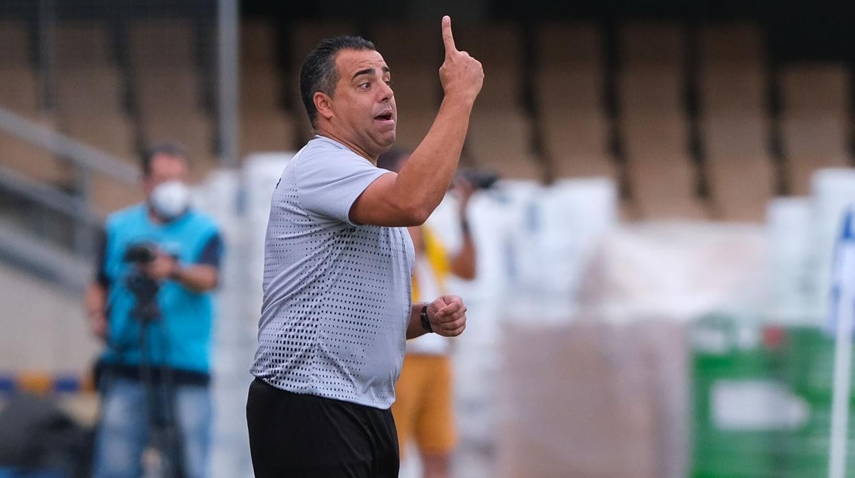 Germán Crespo, en el partido ante el Xerez Deportivo