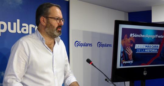 El presidente del PP de Córdoba, hoy durante la presentación de la campaña