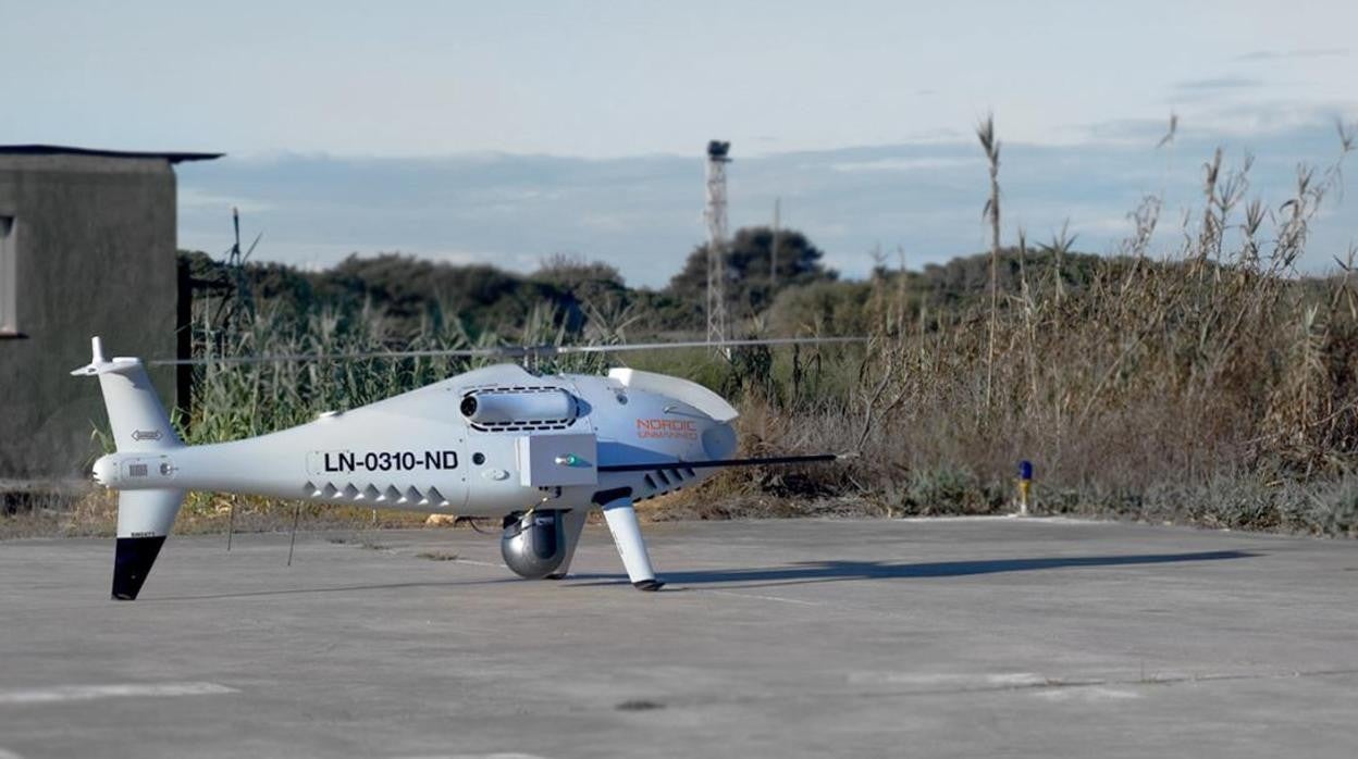 Imagen del dron utilizado en el Estrecho de Gibraltar