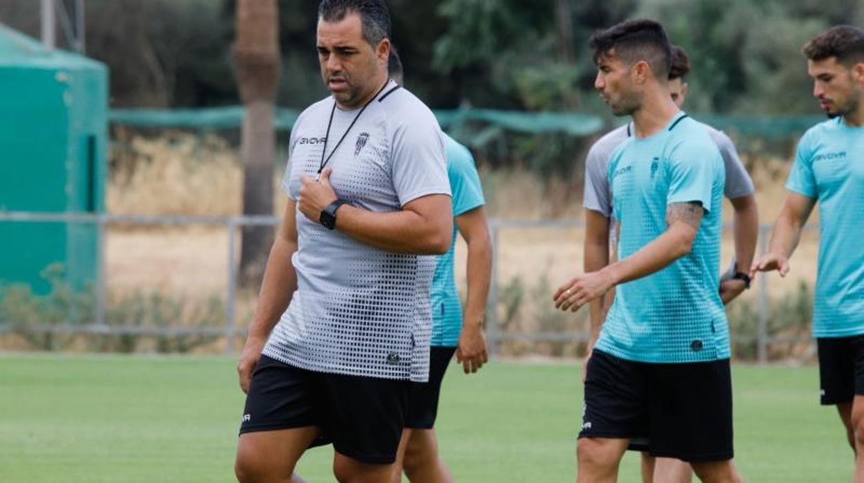 Germán Crespo, durante un entrenamiento del Córdoba