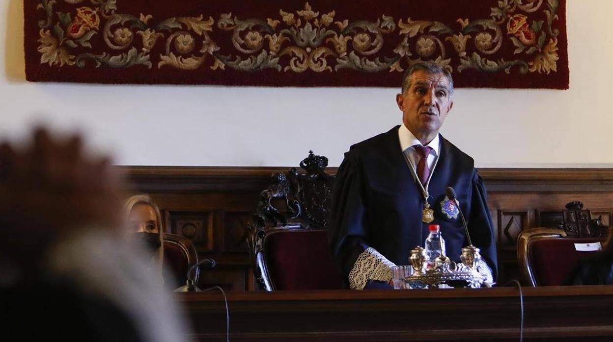 Lorenzo Del Río, presidente del TSJA, durante el acto inaugural del año judicial