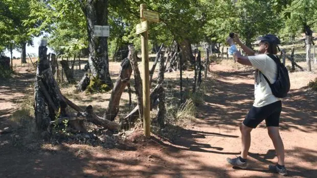 Destrozos en las señales turísticas de la Sierra de Huelva para evitar a los senderistas