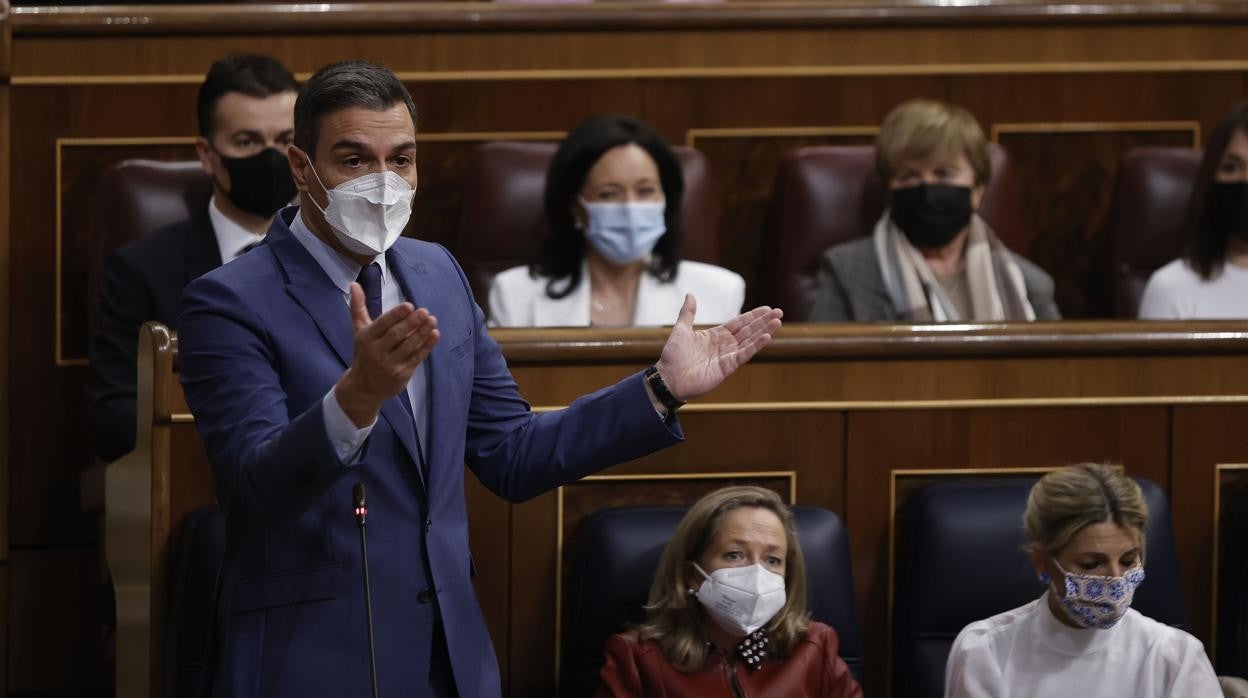 El presidente del Gobierno, hoy durante su intervención en la sesión de control al Gobierno