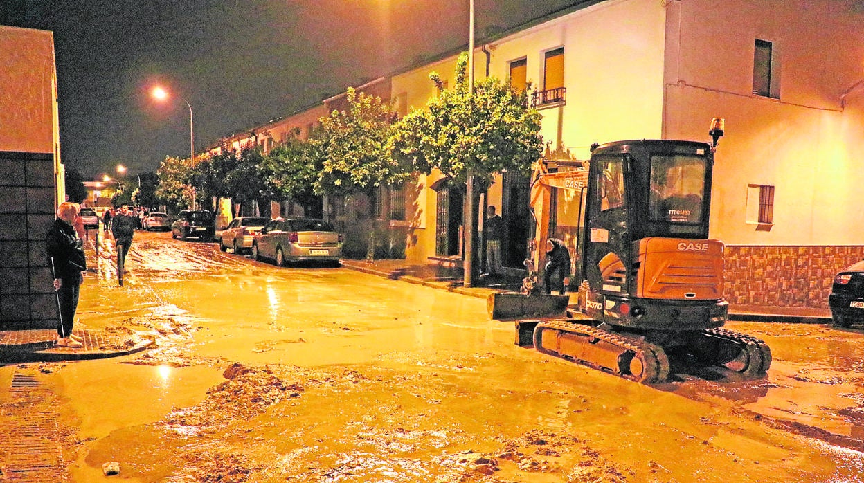 Estado de las calles de Lucena tras la lluvia caída el pasado fin de semana