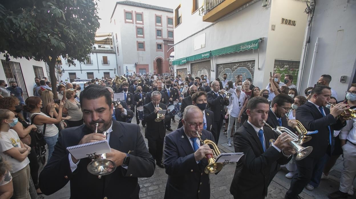 La banda de música de la Estrella, en la procesión de la Virgen del Socorro de 2021