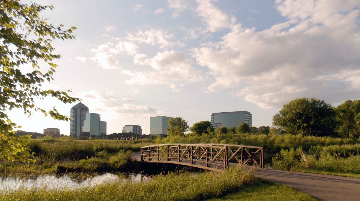 Una de las zonas verdes de la ciudad dormitorio de Bloomington