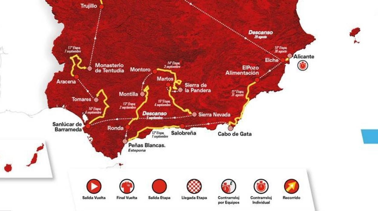 Recorrido oficial de la Vuelta a España 2022 a su paso por Montilla y Montoro