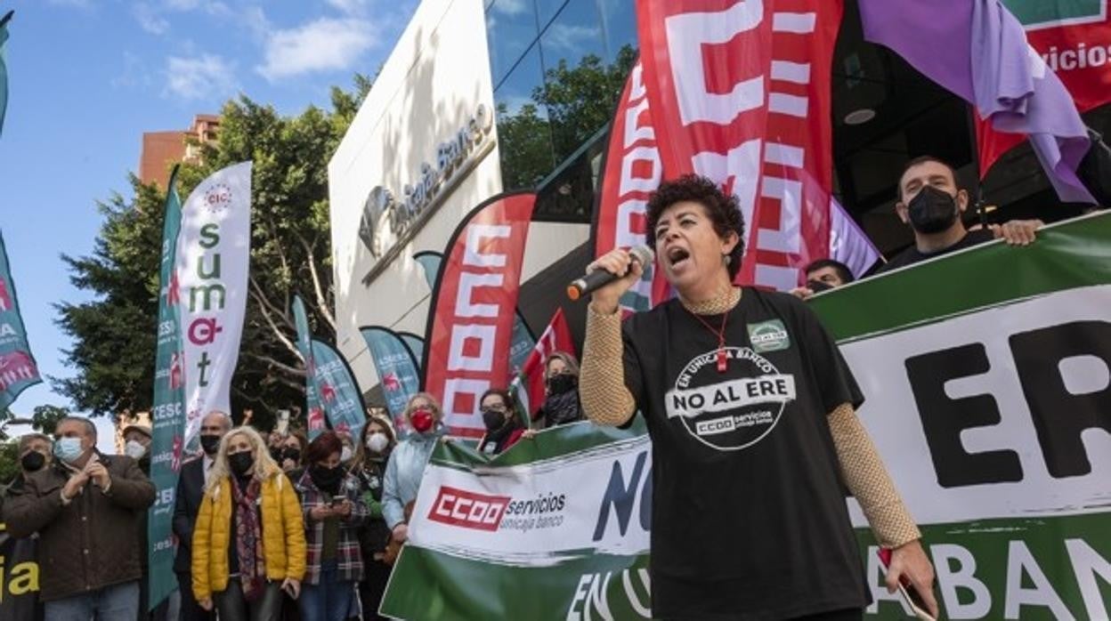 Una de las concentraciones en Málaga durante el largo conflicto laboral