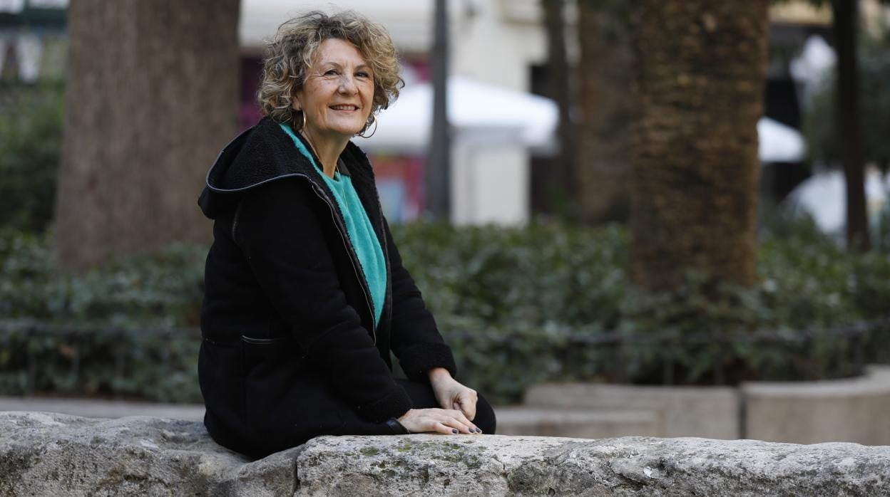 Auxiliadora Fernández, el pasado miércoles, en la plaza de San Nicolás