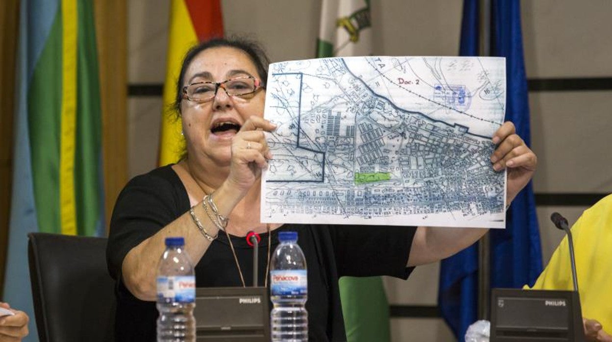 Amelia Gallardo de la Torre, quinta teniente de alcalde y concejala delegada de Urbanismo de Punta Umbría, en el pleno donde se debatió sobre el proyecto de las torres