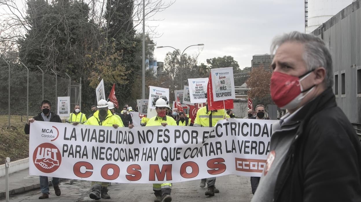 Manifestación de los trabajadores de Cosmos