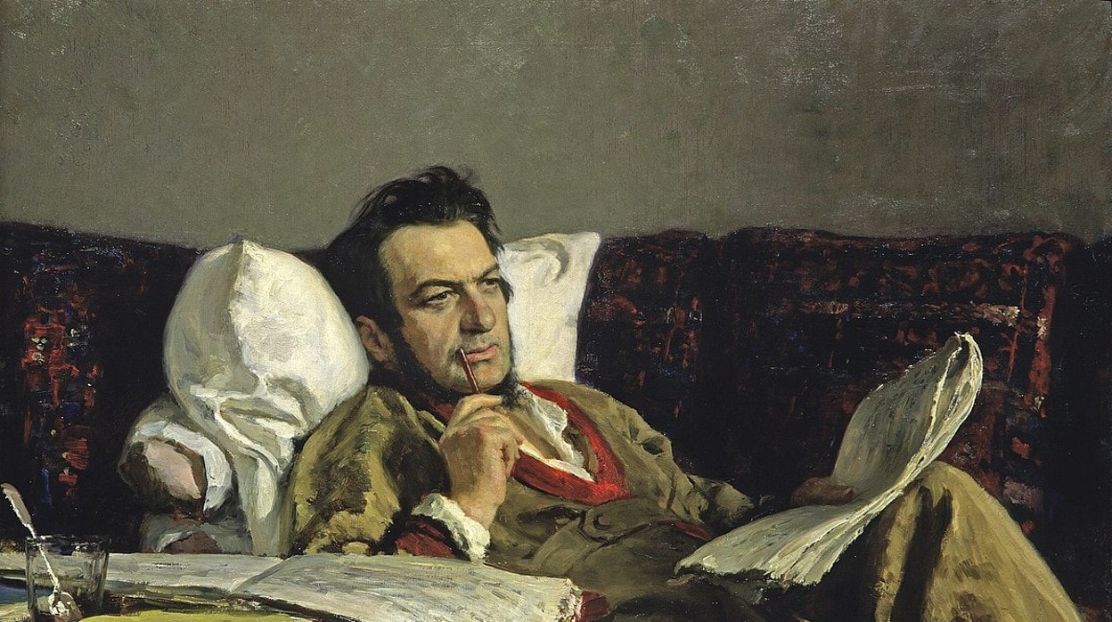 Mikhail Glinka en su juventud retratado por el pintor Ilya Repin