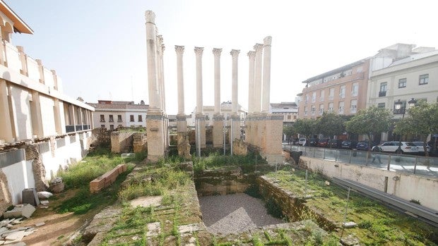 Un equipo de limpieza evitará periódicamente el descuido del Templo Romano de Córdoba