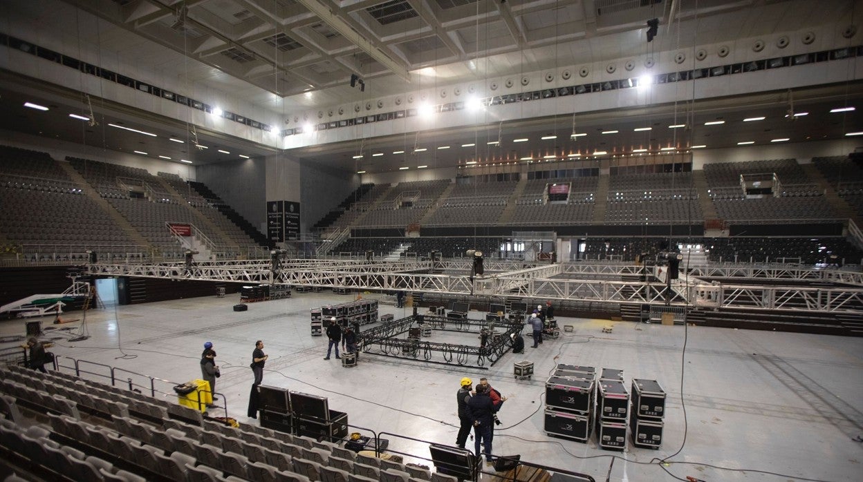 Obras en el Palacio de los Deportes de Granada con motivo de la Copa del Rey de baloncesto