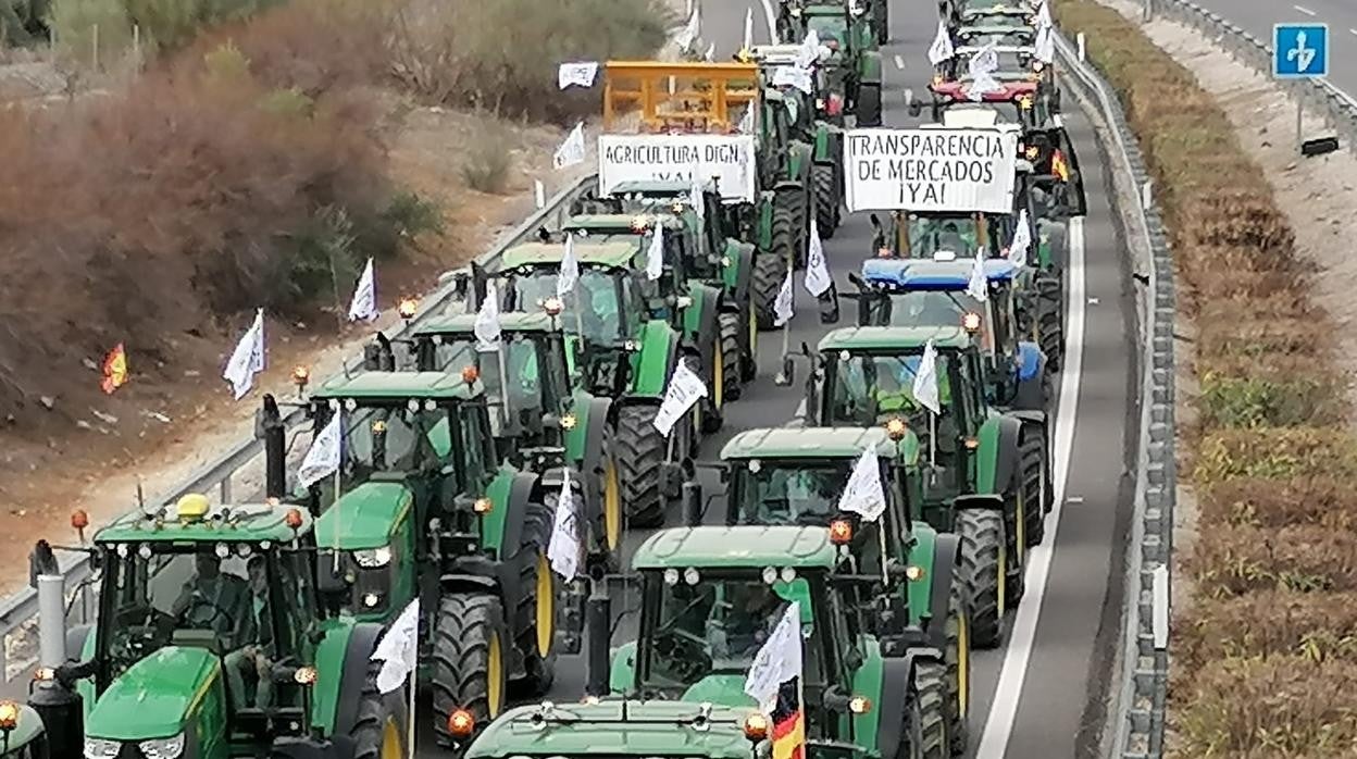 Protesta en Antequera de los agricultores este viernes