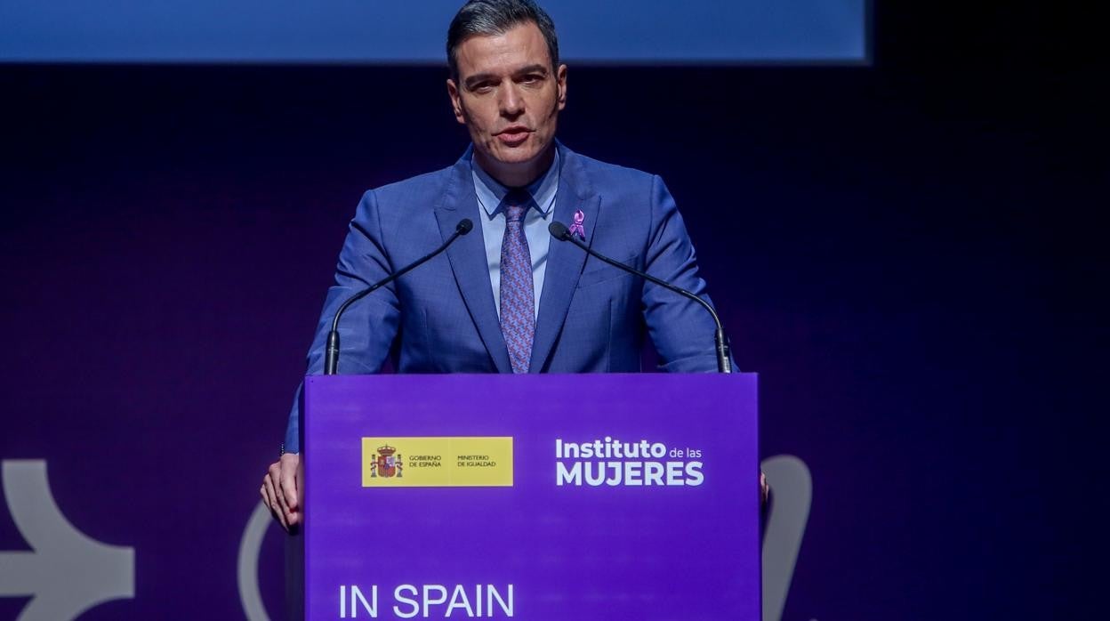 El presidente del Gobierno, Pedro Sánchez, este lunes, en un acto