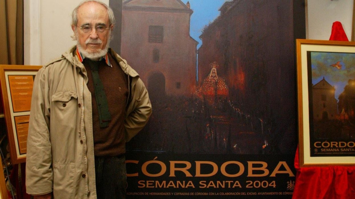 Ginés Liébana, con el cartel de la Semana Santa de 2004