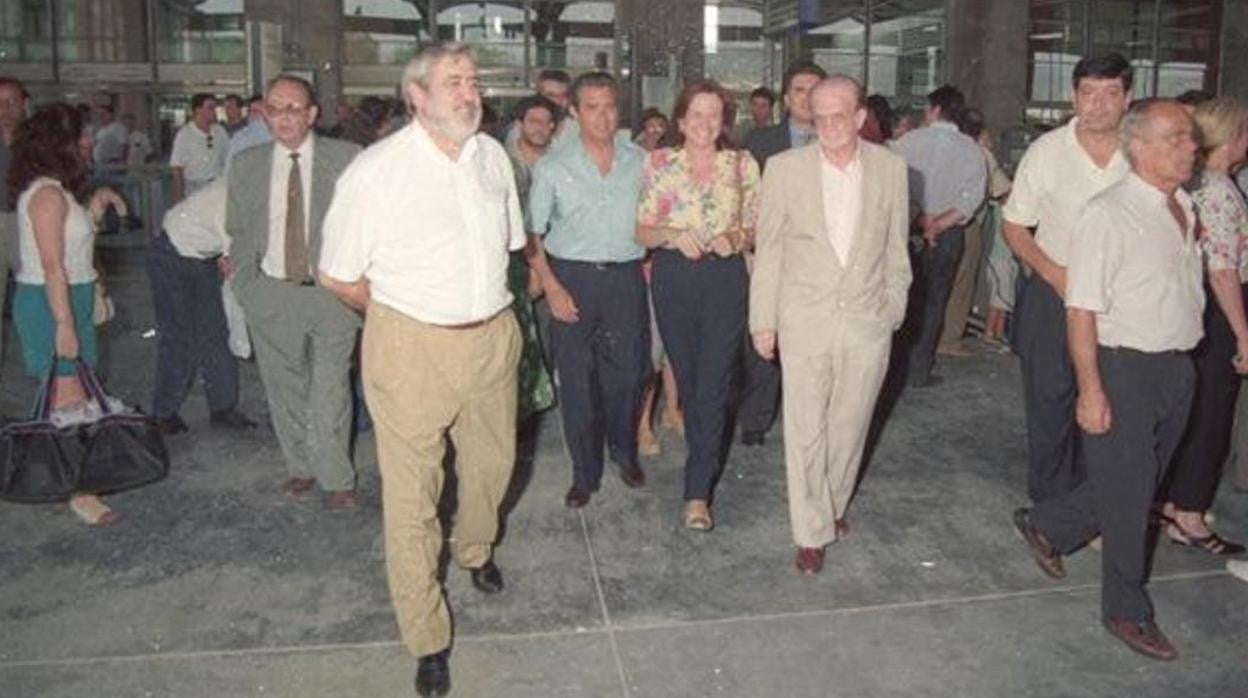 Rafael Rivas, Domingo Ferreiro, Trigo, Ana Sánchez de Miguel y Martínez Bjorkman en la nueva estación