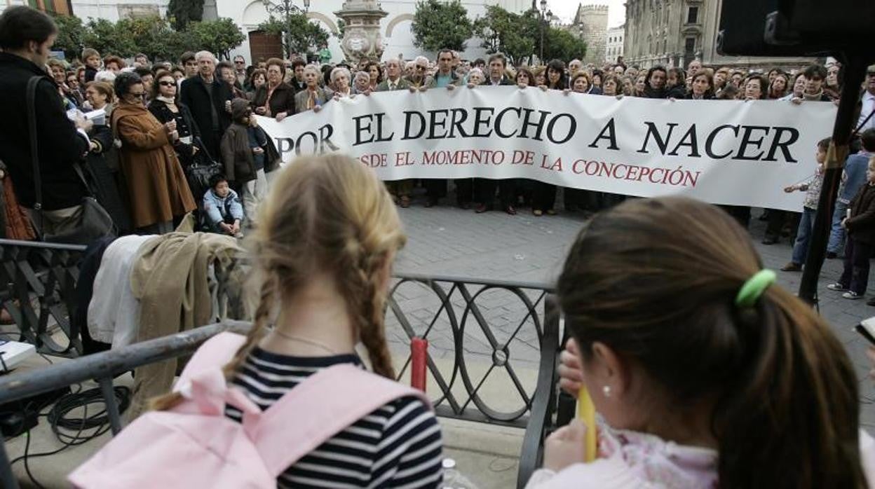 Manifestación en contra del aborto