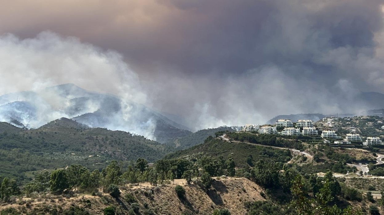 El fuego creó una gran nube de humo de varios kilómetros de diámetro