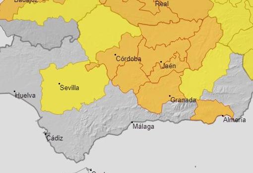 Las zonas andaluzas bajo alertas de Aemet por calor este viernes