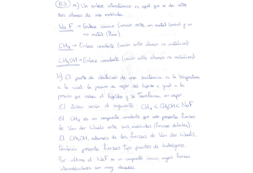 Examen de química en la Selectividad de Andalucía 2022