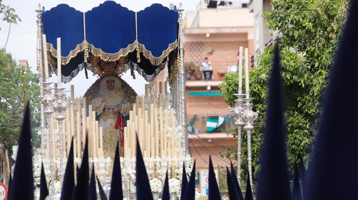 Paso de palio de la Virgen de la Estrella, en la procesión del pasado Lunes Santo