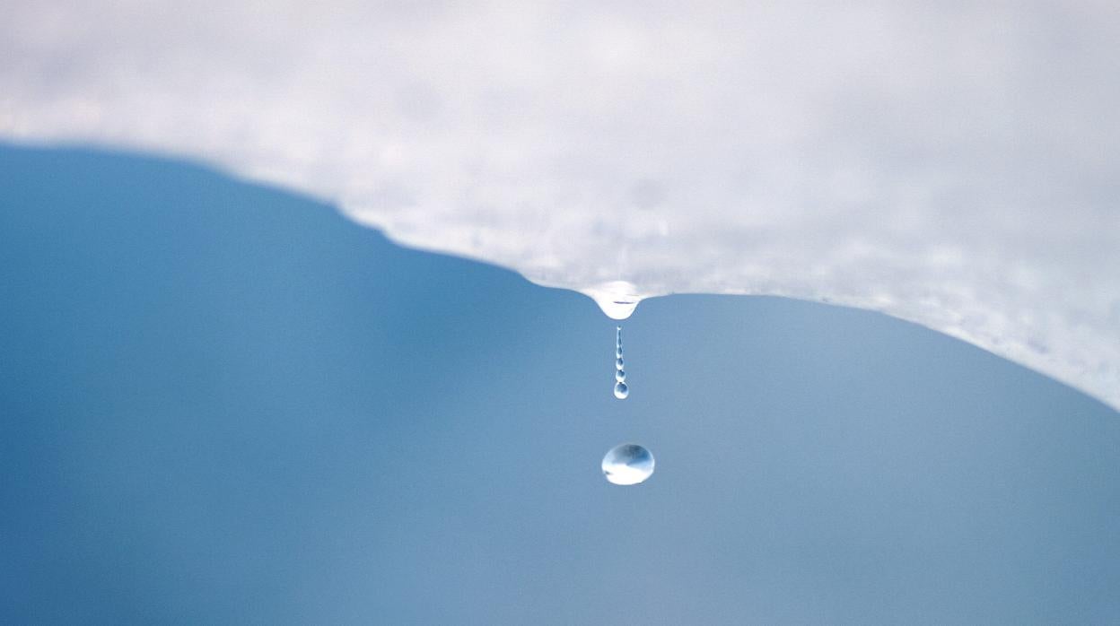 Gota de agua en la Patagonia.