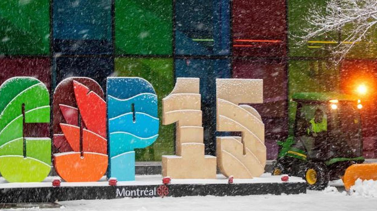 Logo COP15 en Montreal.