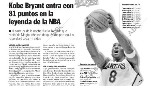 La hazaña con la que Kobe Bryant hizo historia en la NBA