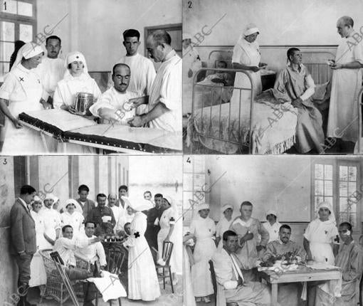 Oficiales heridos en el hospital de la Cruz Roja de Melilla