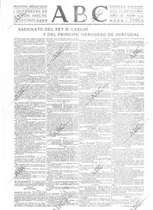 Noticia del regicidio al día siguiente de producirse, en 1908