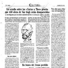 Noticia de 1998 sobre las obras desaparecidas de Van Gogh