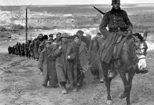 Prisioneros Rusos Conducidos A un campo de Concentración