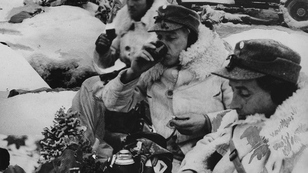 Soldados finlandeses descansan en 1939