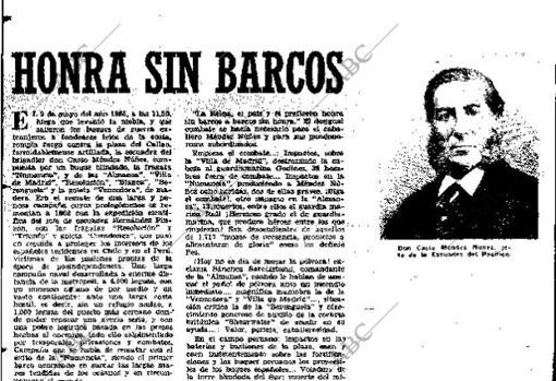 Perfil de Méndez Núñez, publicado en 1966, con motivo del centenario del combate del Callao