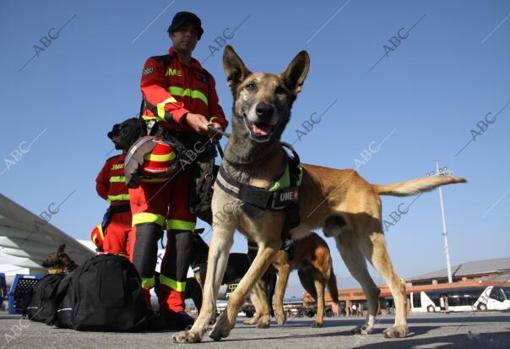 Soldados españoles de la UME, tras su llegada a Nepañ en una misión internacional