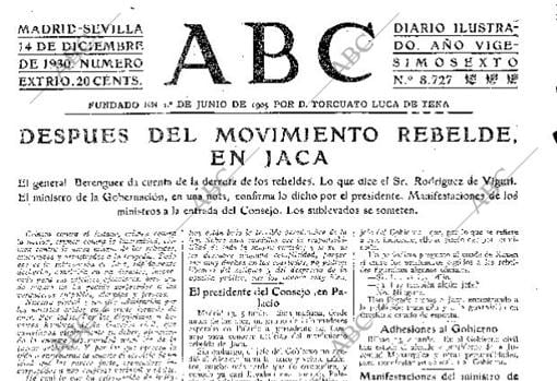 Reportaje sobre los violentos sucesos de Jaca, en 1930