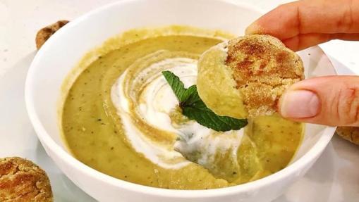 Crema de aguacate y judías verdes