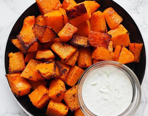 Calabaza con tzatziki