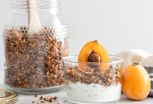 Piña salteada con yogur.