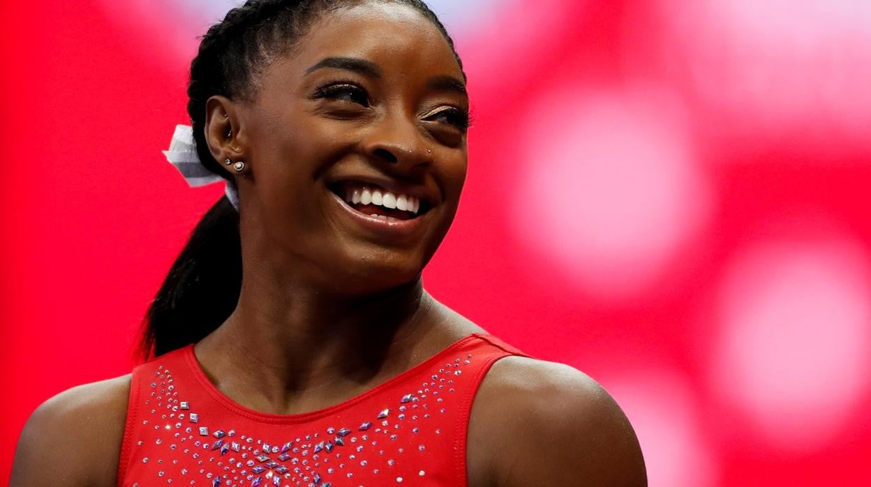 Simone Biles, durante los entrenamientos en Tokyo.