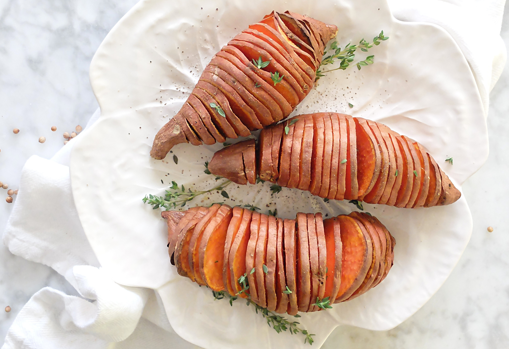 Boniatos asados 'Hasselback'