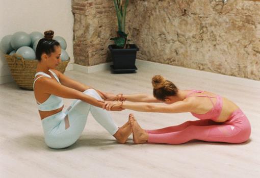 Natalia García en su clase de stretching.