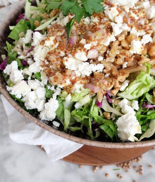 Detalle de la ensalada de invierno